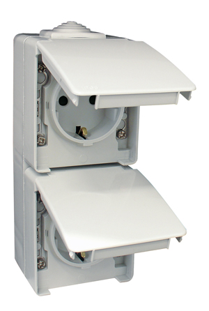 Doble Base Schuko Vertical