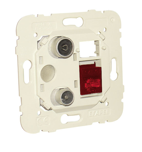 Prise Mixte R - TV - RJ45 Cat. 6 UTP Étoile