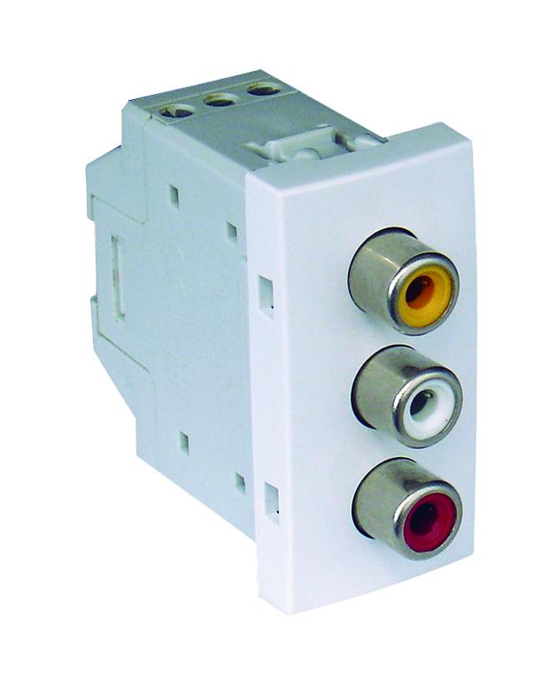 Toma 3 RCA Hembra - 1 Módulo